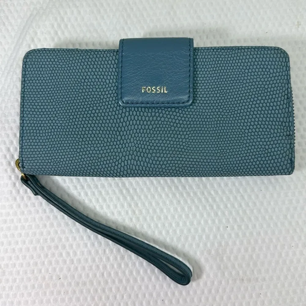 Fossil wallet Pebble Blue Leather